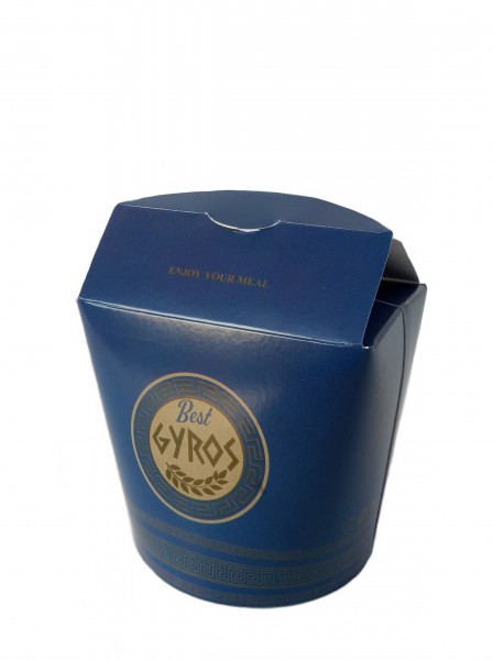 Gyrosbox Pommesbox Greek Food 26oz/750ml rund blau