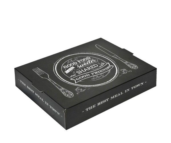 Snackbox best meal 23x16x5,5 cm Karton schwarz innen PE beschichtet, auslaufsicher