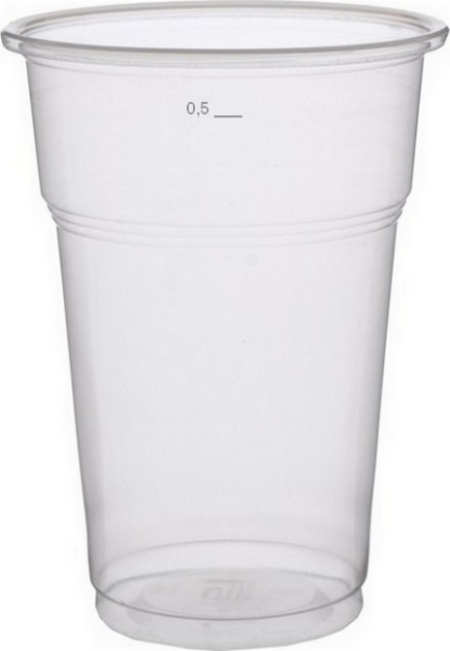 PP, Plastikbecher, Bubble tea Becher, transparent 22 oz/ 600 ml 0,5 l Füllstrich
