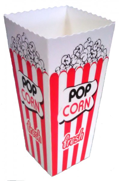 Popcorn Box Popcornschachtel Pappe klein M 1,6l rot-weiß